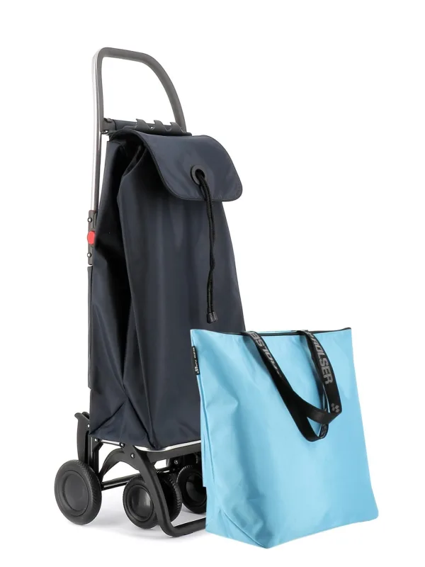 Combo carro rolser i-max mf 4 ruedas 2 giratorias plegable + bolsa extra - marengo