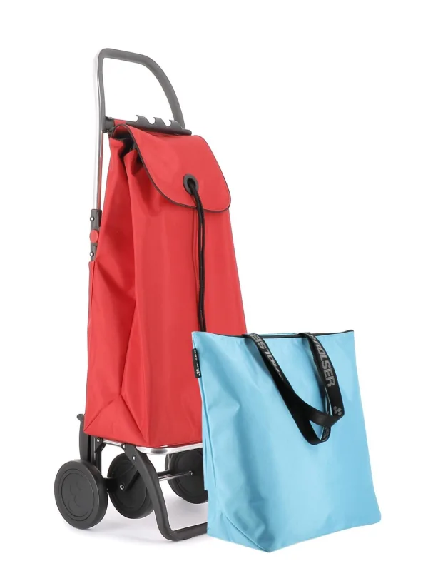 Combo carro rolser i-max mf 4 ruedas plegable + bolsa extra - rojo