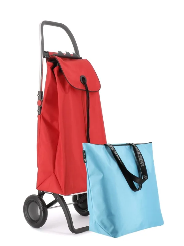 Combo carro rolser i-max mf 2 ruedas plegable + bolsa extra - rojo