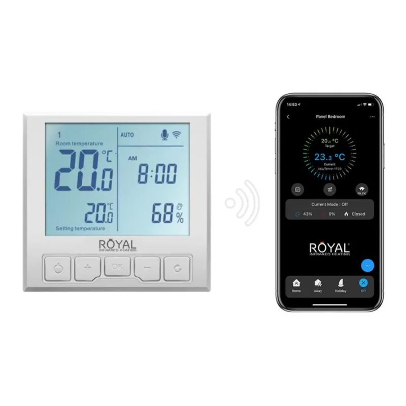 Termostato wifi con alimentación eléctrica poer 26 para calefactores infrarrojos