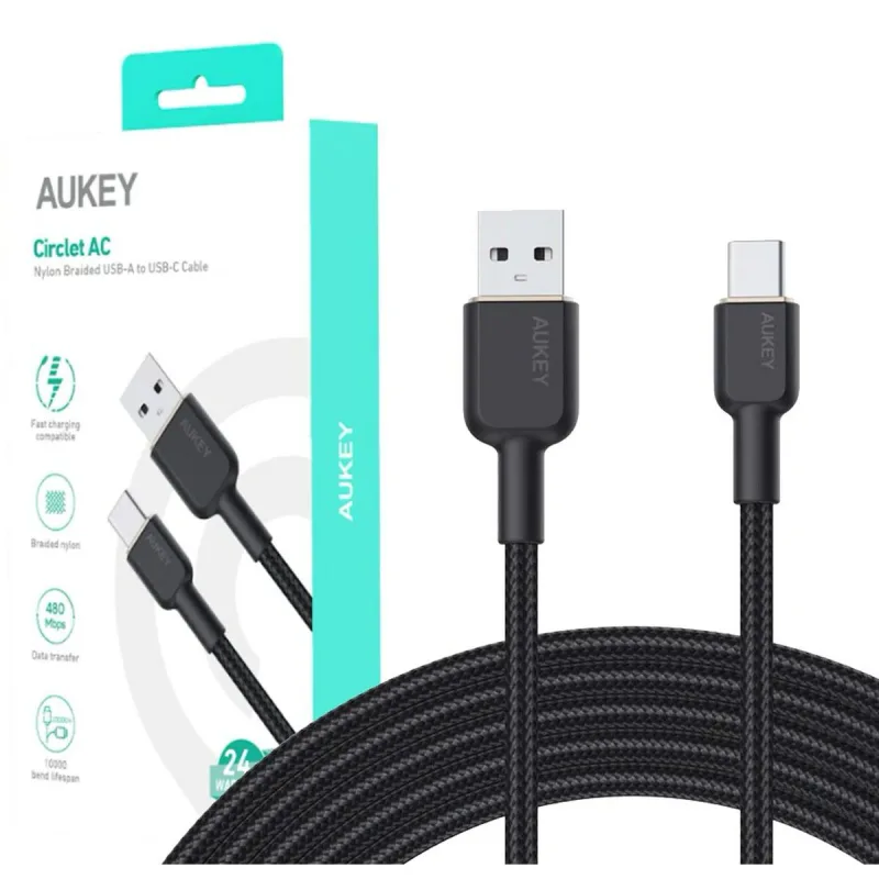 Cable usb-c a usb aukey cb-nac2 negro 1,8 m