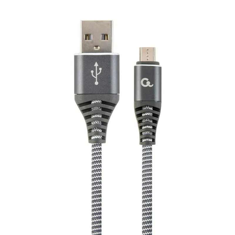 Cable usb a micro usb gembird cc-usb2b-ammbm-1m-wb2 gris blanco/gris 1 m