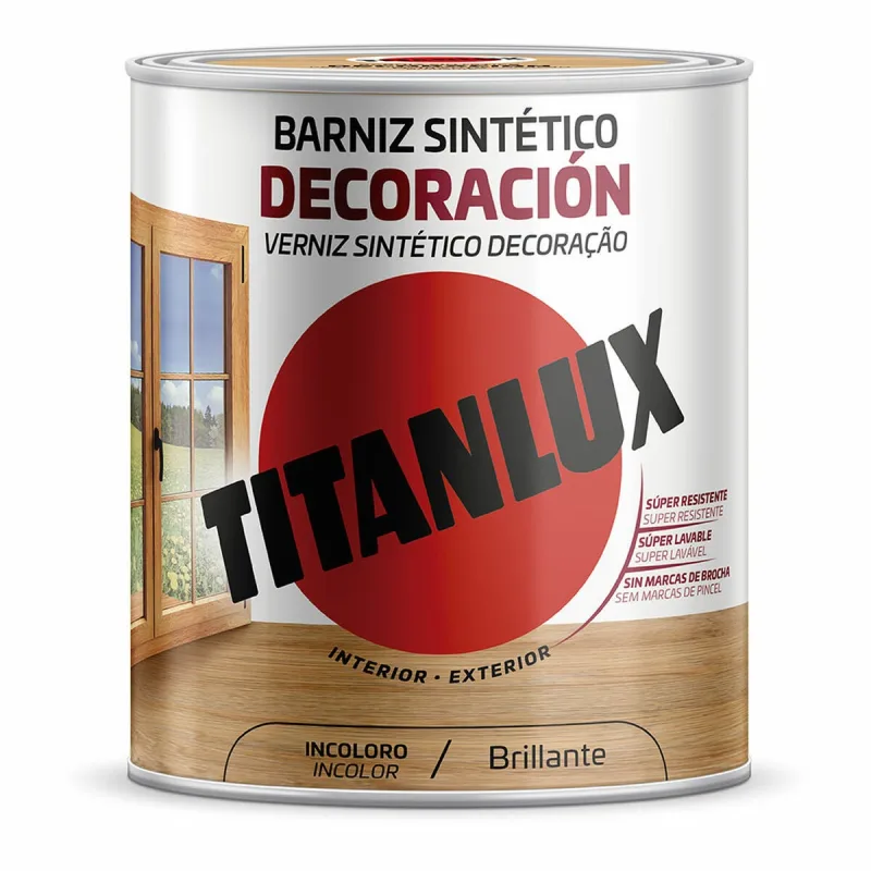 Barniz sintético titanlux m10100004 decoración brillante incoloro 4 l