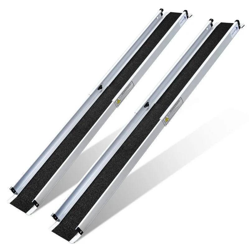 Rampa para silla de ruedas rampa de aluminio antideslizante telescópica de 183 cm longitud ajustable portátil capacidad 300 kg