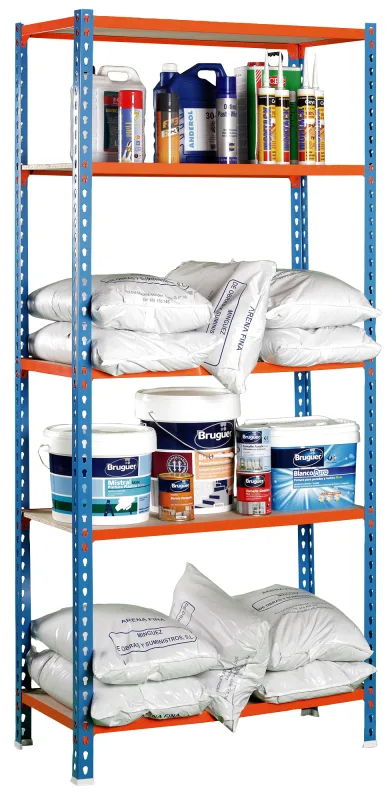 Estanteria sin tornillos maderclick azul/naranja 5/50