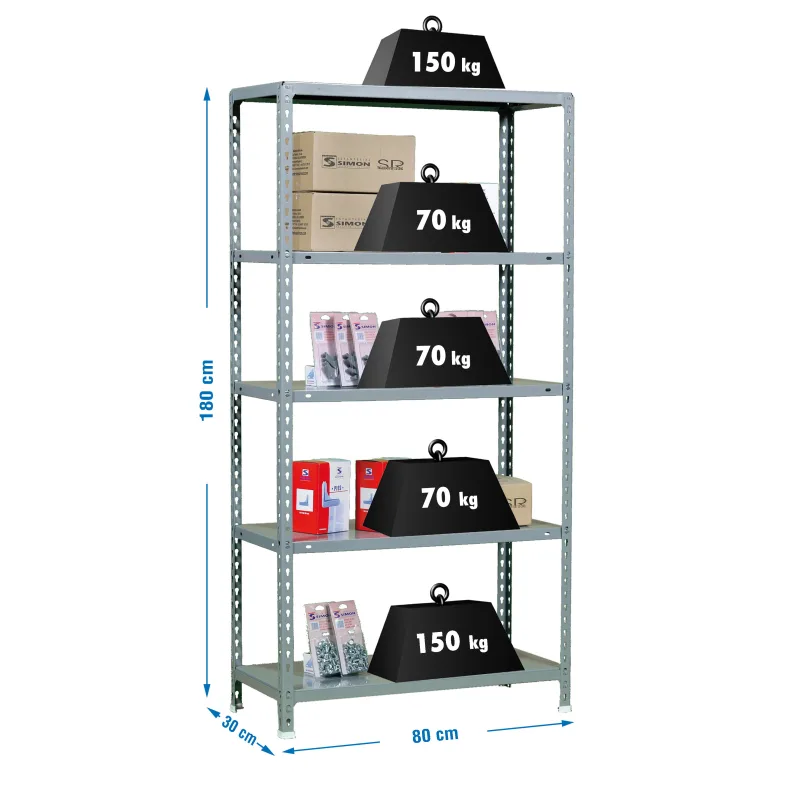 Estanteria sin tornillos metalica ecoclick gris mini 5/30