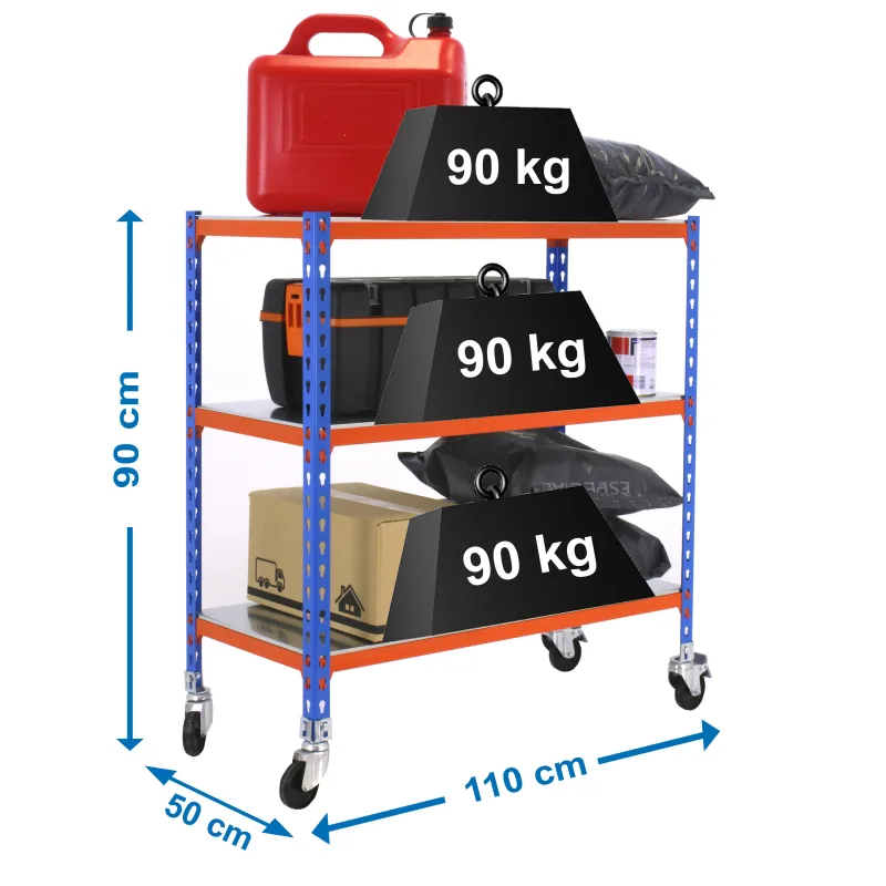 Estanteria sin tornillos simonclik azul/naranja splus 3/50