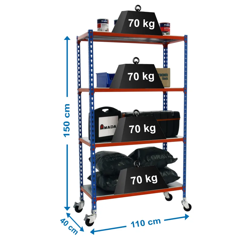 Estanteria sin tornillos simonclik azul/naranja splus 4/40