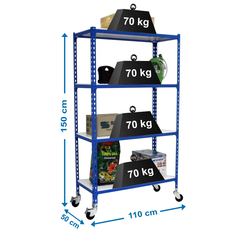 Estanteria sin tornillos simonclik movil azul splus 4/50