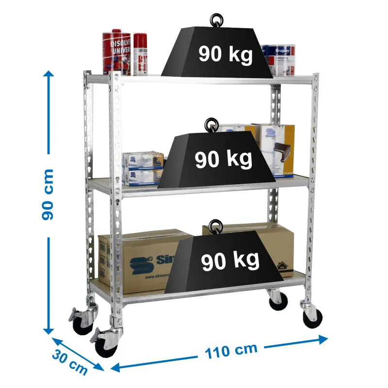 Estanteria sin tornillos maderclick movil galva splus 3/30