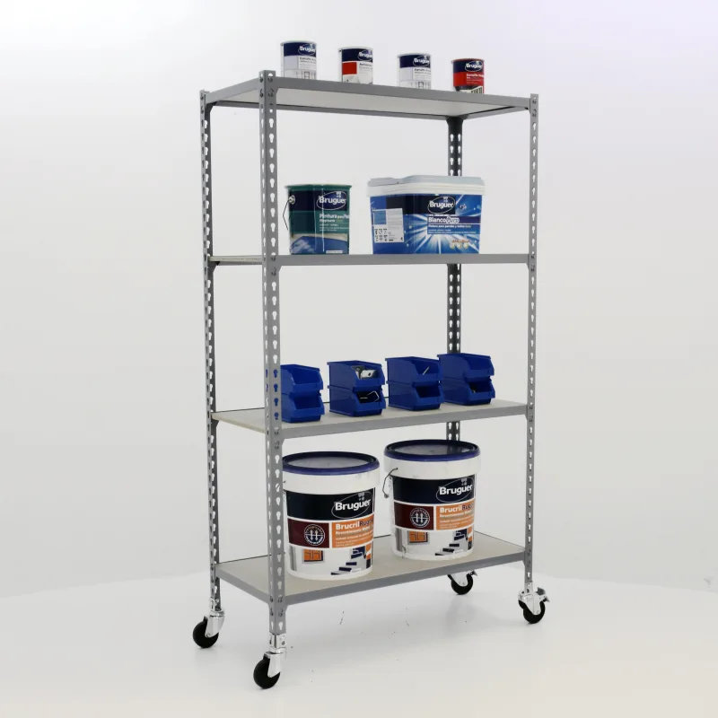 Estanteria sin tornillos maderclick gris movil plus 4/40