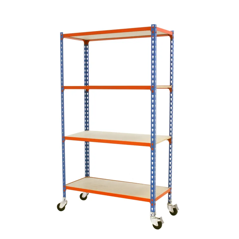 Estanteria sin tornillos maderclick azul/naranja movil cm