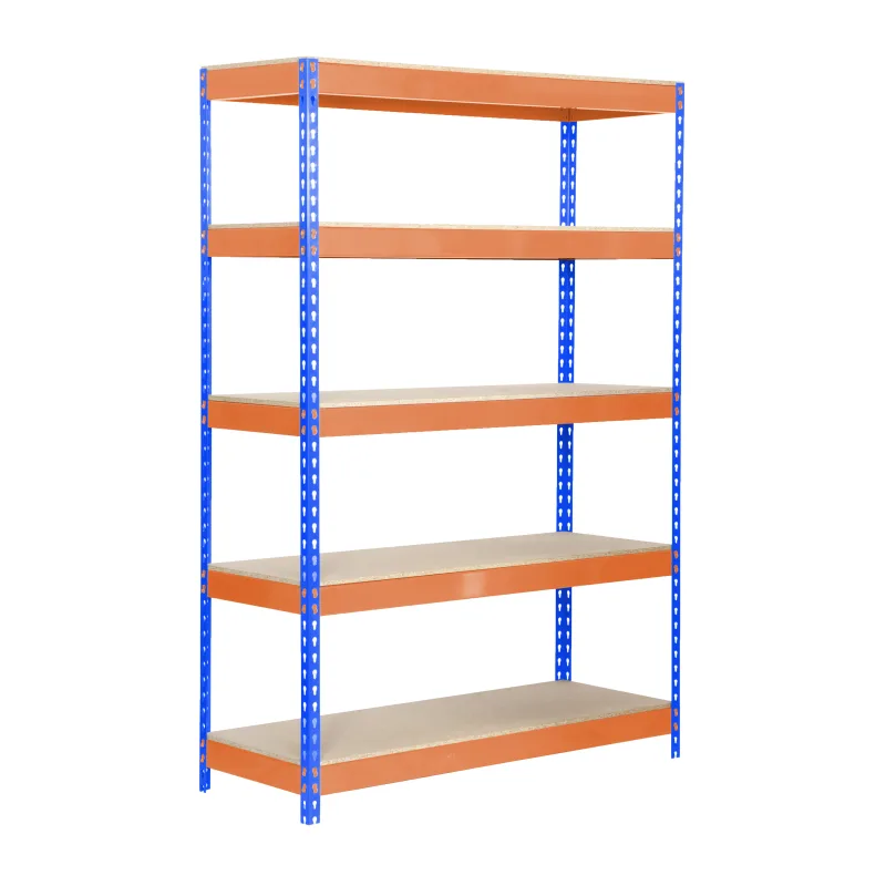 Estanteria bricoforte azul/naranja/ madera 200x120x60cm