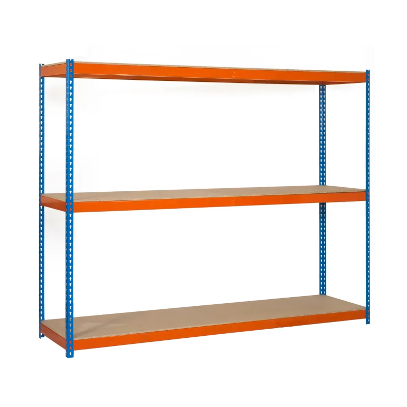 Estantería ecoforte azul/naranja/madera 150x120x60cm (alto x ancho x fondo)
