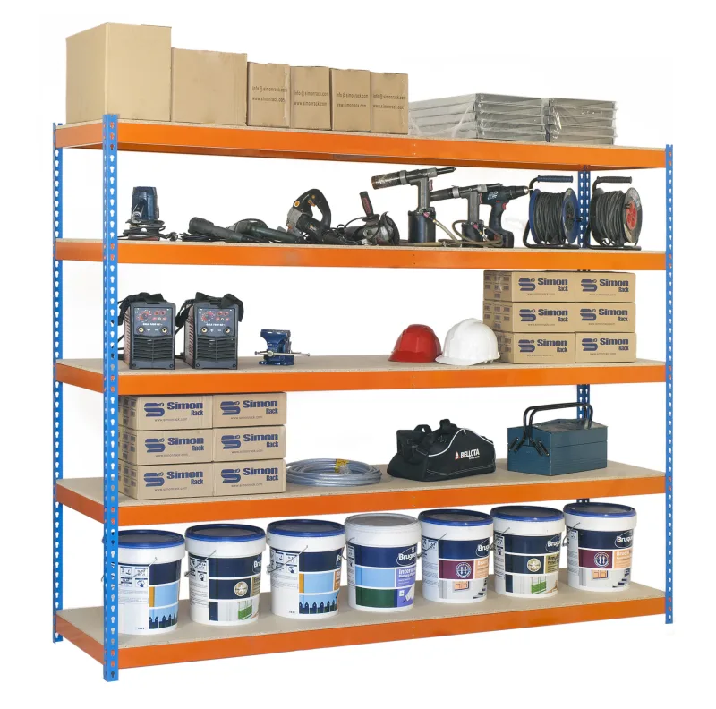 Estanteria ecoforte azul/naranja/ madera 250x150x75 cm