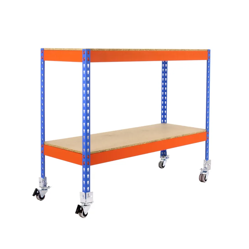 Estanteria movil ecoforte azul/ madera 90x120x45cm
