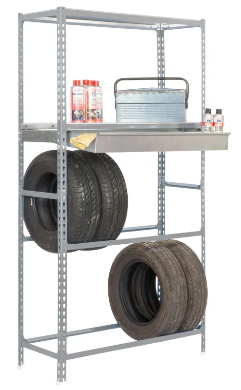 Estanteria simongarage megaplus gris con cajon 200x120x40cm