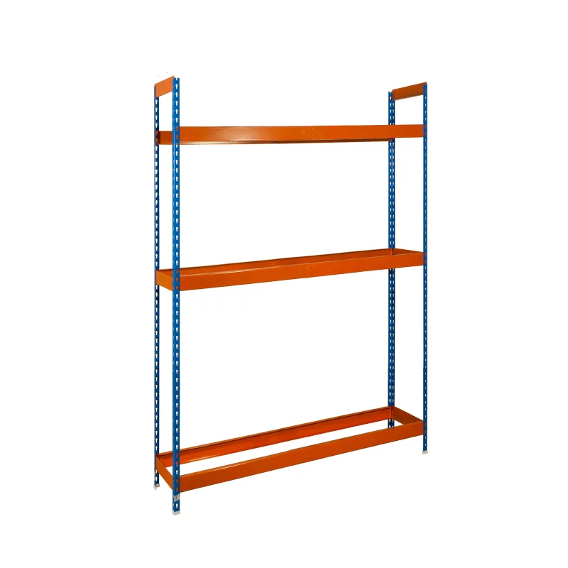 Estantería metálica sin tornillos simonauto de 3 estantes (200x120x45cm) azul y naranja