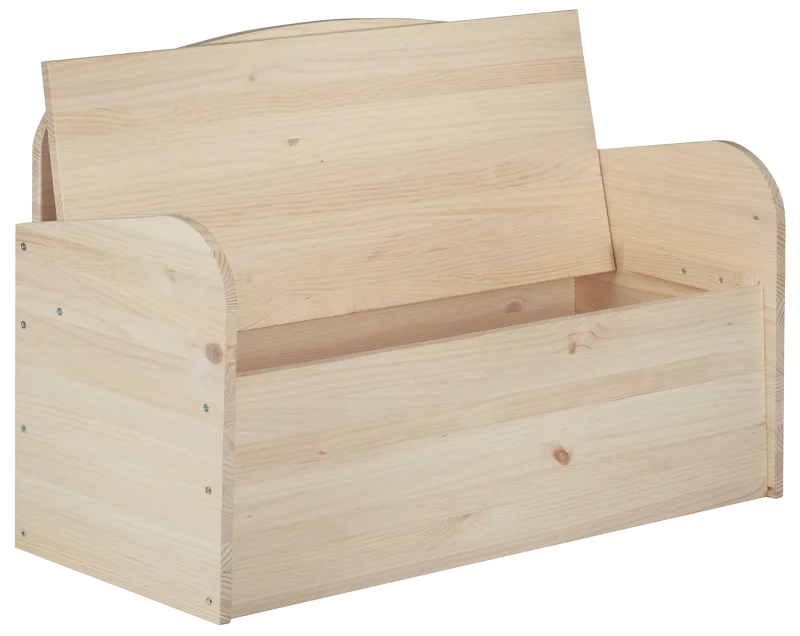 Banco baúl de madera pino para interior astigarraga 90 x 62 x 38 cm y capacidad de 78 l