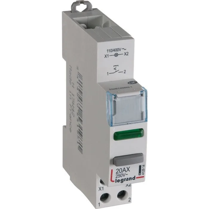 Legrand 412914 pulsador modular doble función 1sin contacto + indicador luminoso - 1 mod.