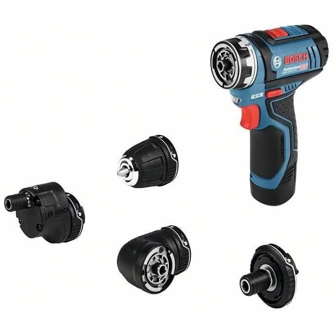 Taladro atornillador bosch professional flexiclic gsr 12v-15 fc + 2 baterías 2,0ah + gal 1230 cc