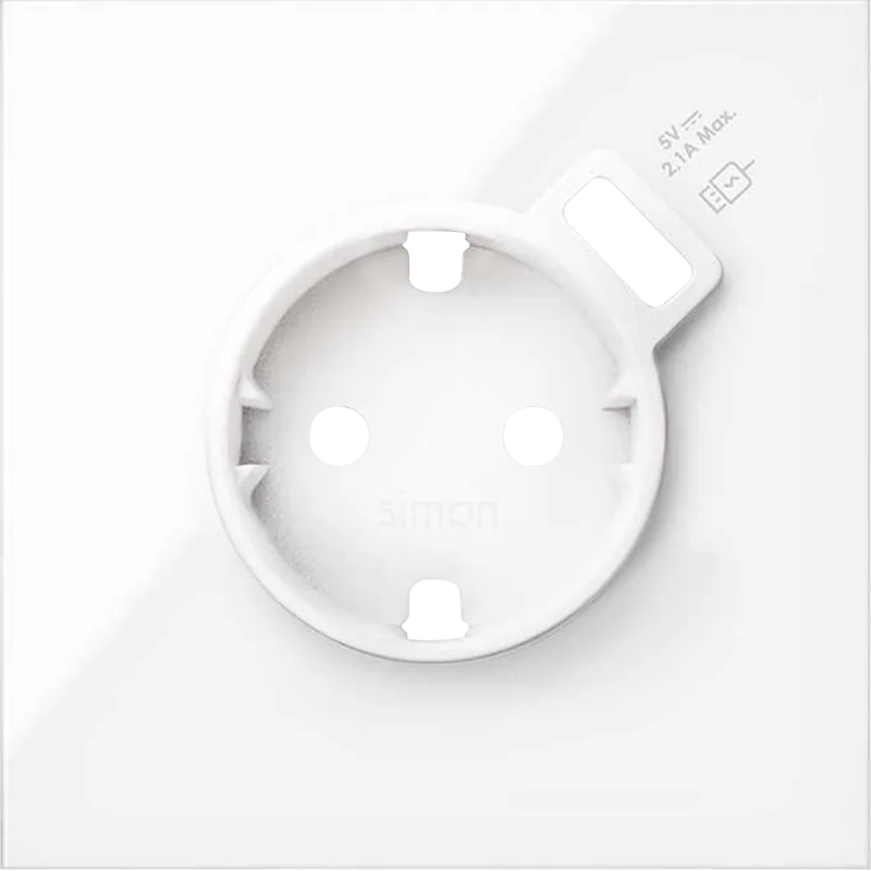Tapa de enchufe + toma de usb simon 100 blanco
