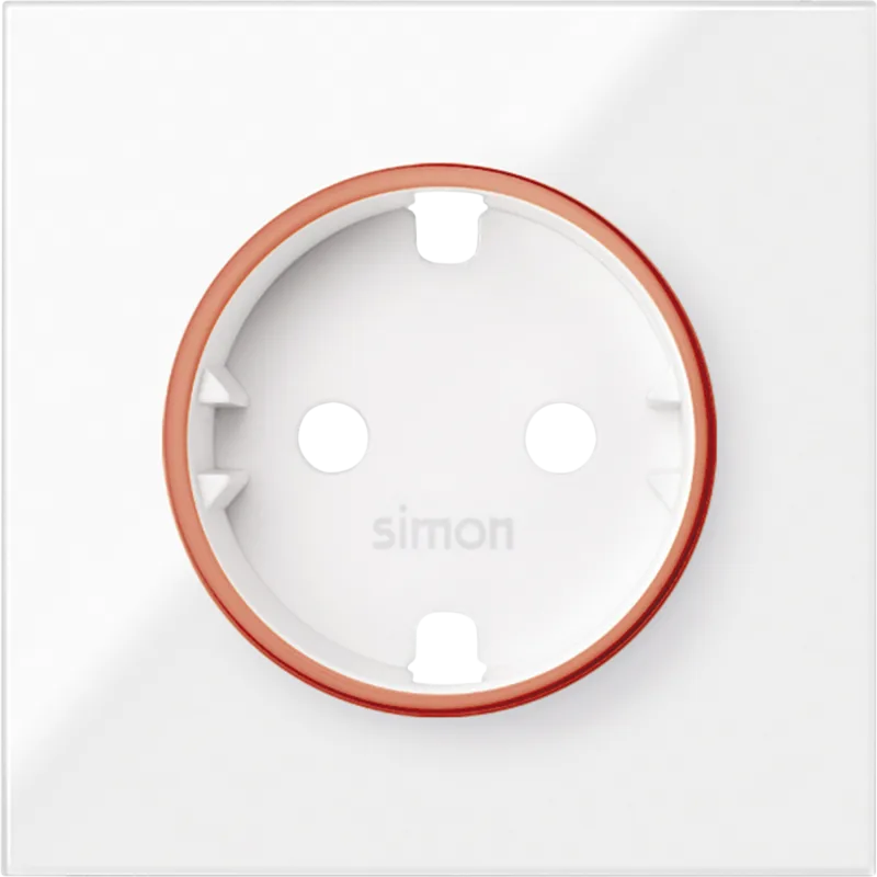 Tapa enchufe simon 100 blanco y rojo