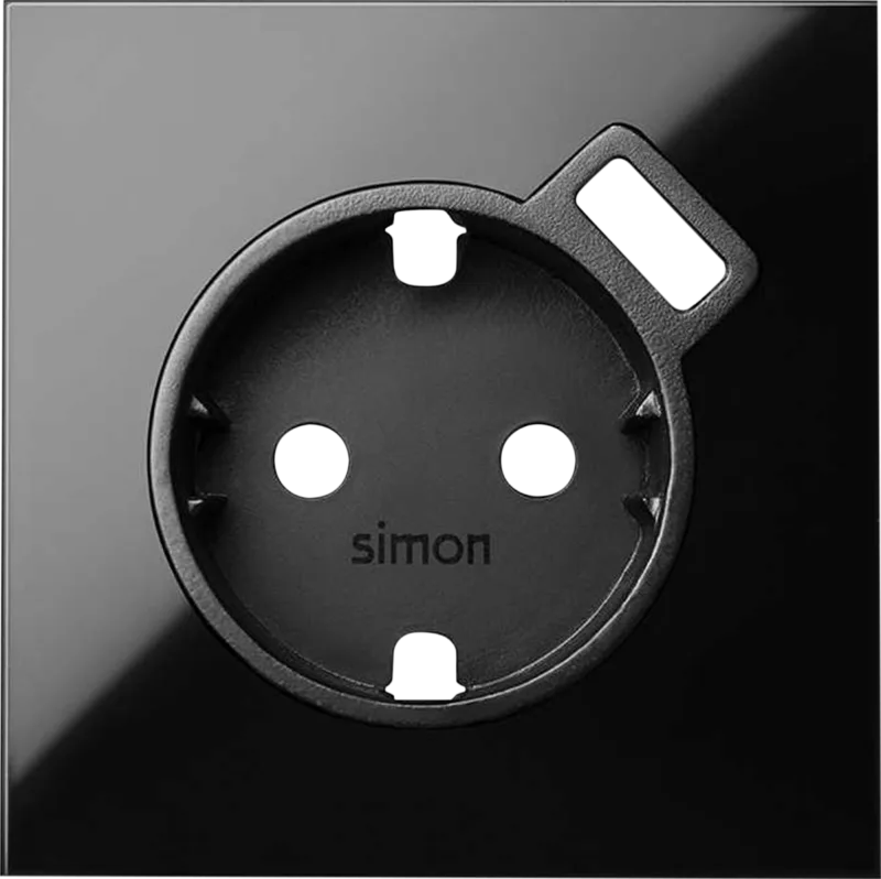 Tapa de enchufe + toma de usb simon 100 negro