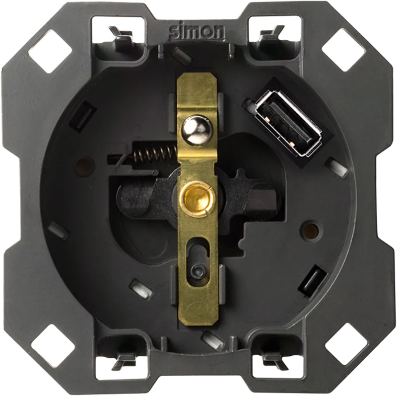 Base de enchufe francesa + usb simon 100