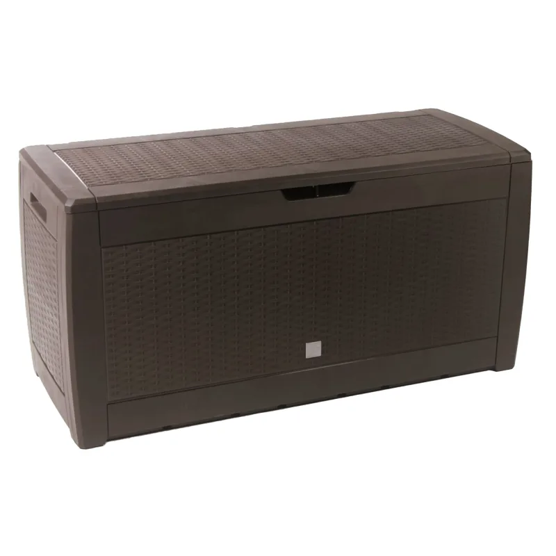 Baul de jardin 310l boxe rato en color chocolate 119x48x60 cm