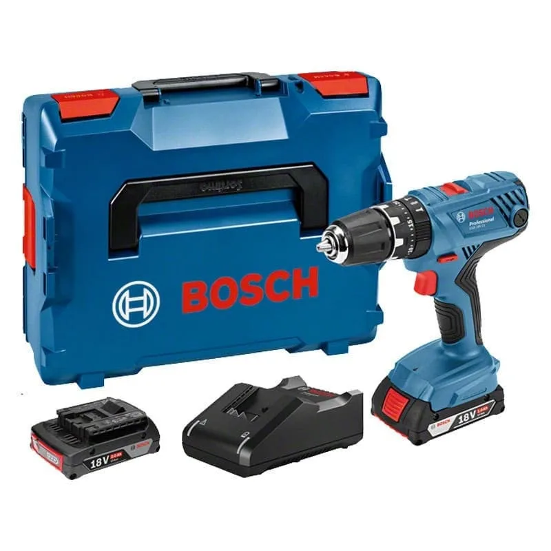 Taladro atornillador inalámbrico bosch de 18 v y 2 baterías gsb 18v-21