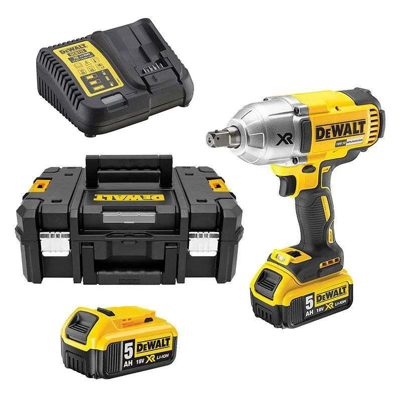 Dewalt dcf 899 p2 visseuse à chocs sans fil 18v 950nm brushless + 2x batteries 5,0ah + chargeur + coffret de transport tstak