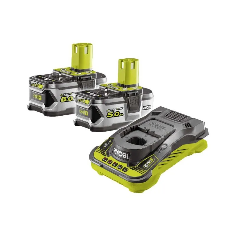 Set cargador y baterías ryobi 2 baterías 18v lithium+ cargador ultrarrápido