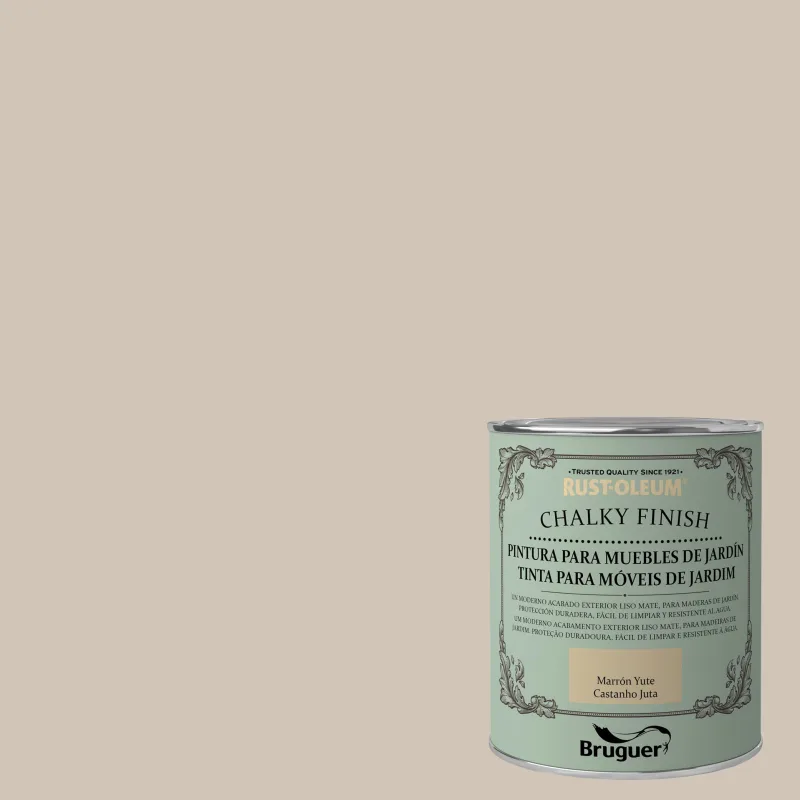 Pintura a la tiza chalky finish rust-oleum exterior 750 ml marrón