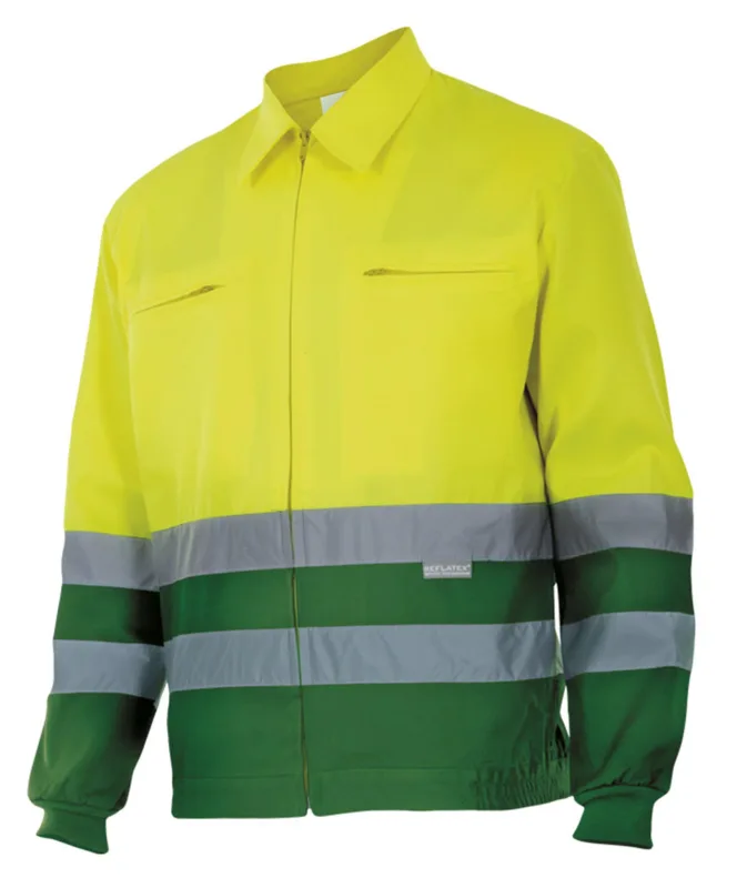 Cazadora bicolor alta visibilidad velilla - verde hierba/amarillo flúor - 3xl