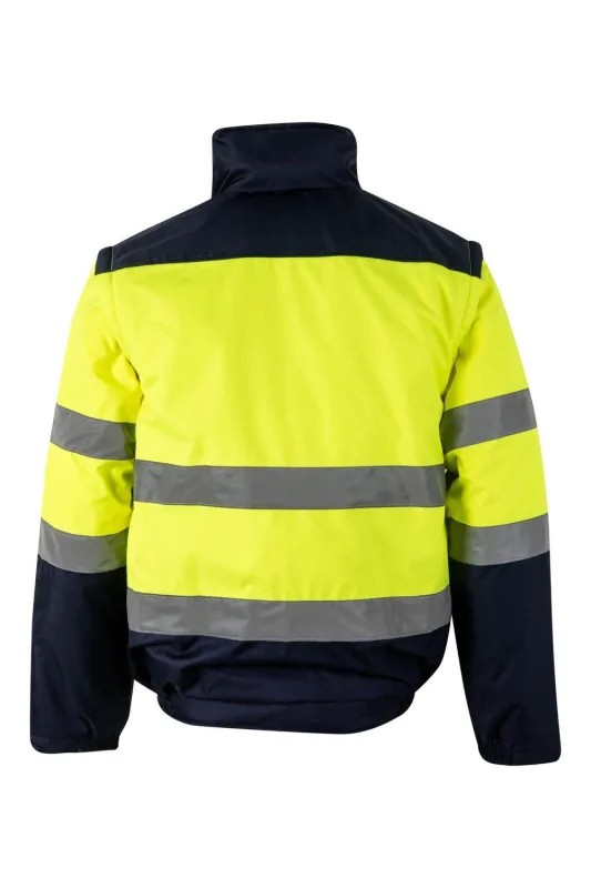 Cazadora acolchada bicolor av velilla - azul marino/amarillo flúor - m
