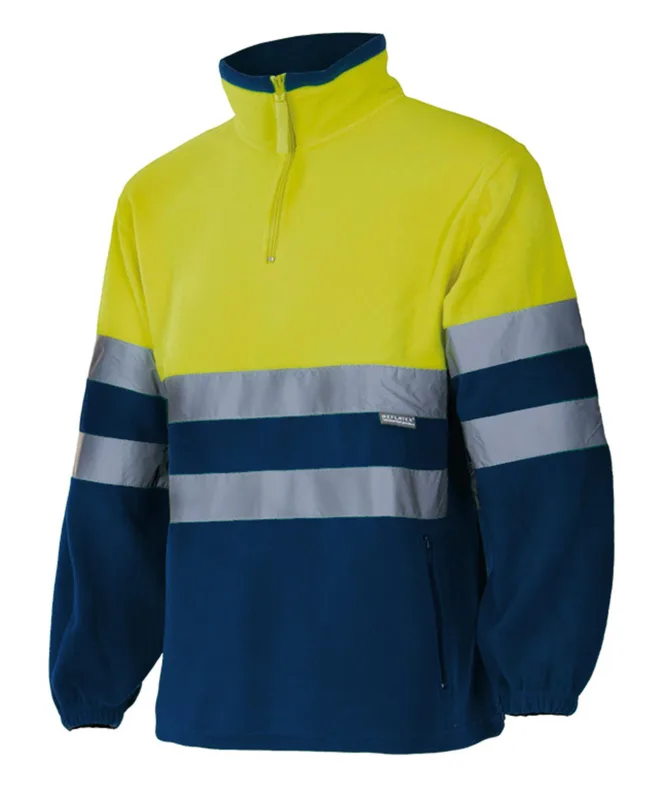 Forro polar bicolor av velilla - azul marino/amarillo flúor - l
