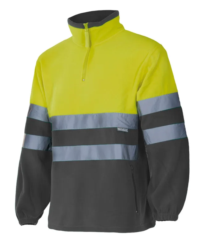 Forro polar bicolor av velilla - gris/amarillo flúor - xl