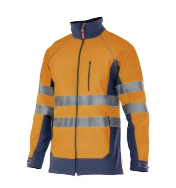 Cazadora soft shell bicolor av velilla - azul marino/naranja flúor - l