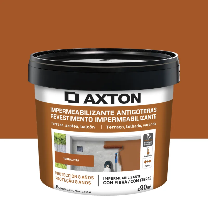 Pintura impermeabilizante axton 15l terracota