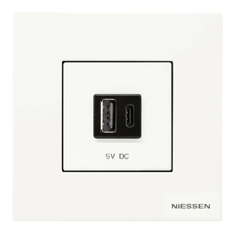 Toma de usb niessen zenit blanco