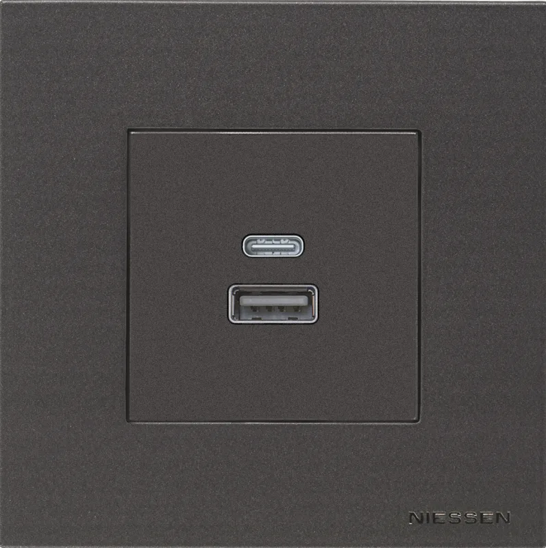 Toma de usb niessen zenit antracita