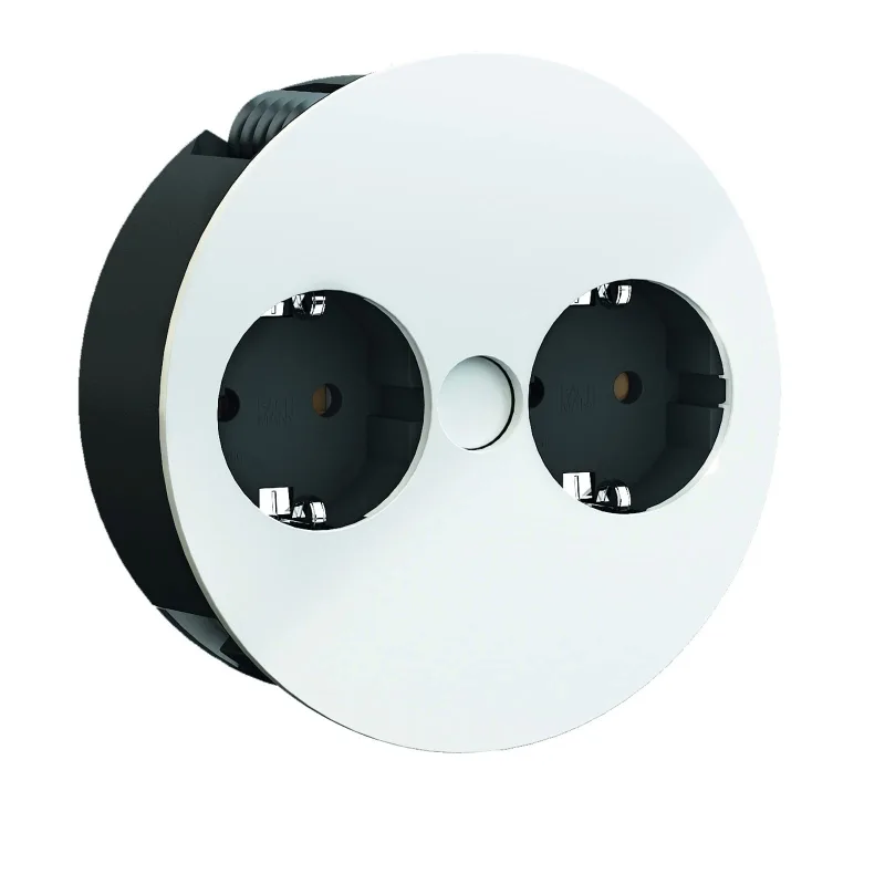 Modulo embutir twist 2tomas blanco mate