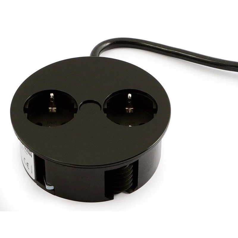 Modulo embutir twist 2tomas negro mate