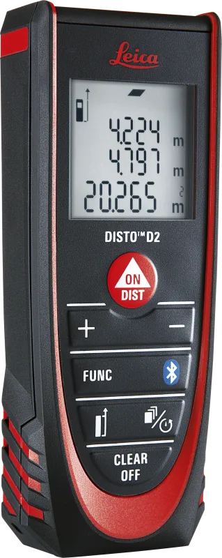 Medidor láser leica disto d2 100 metros con bluetooth, precisión ± 1,5 mm, ip54