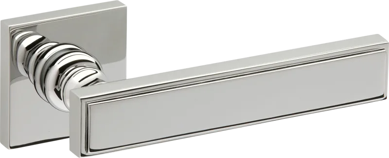 Manilla con roseta inspire serie malika en latón niquelado brillante