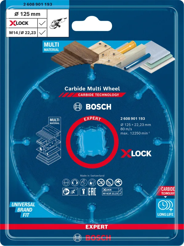 Disco de carburo bosch xlock ø125 mm para multimaterial