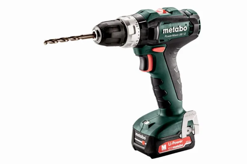 Metabo 601076500 taladro percutor a bateria 12v 2x 2ah li-ion powermaxx sb 12 con maletín
