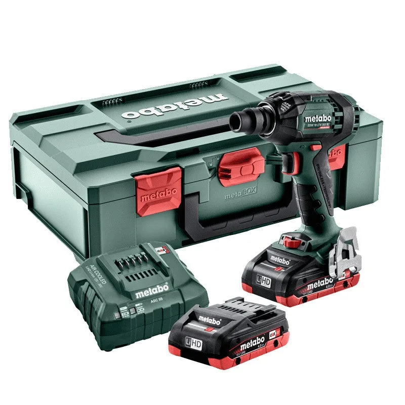 Metabo ssw 18 ltx 300 bl visseuse à chocs sans fil 18v ( 602395800 ) 300nm 1/2 brushless + 2x batteries 4,0ah + chargeur + coffret de transport