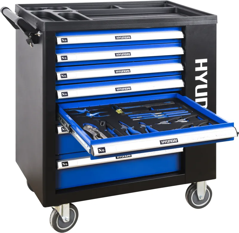 Carro de herramientas con 288 piezas y ruedas hyundai k287-5